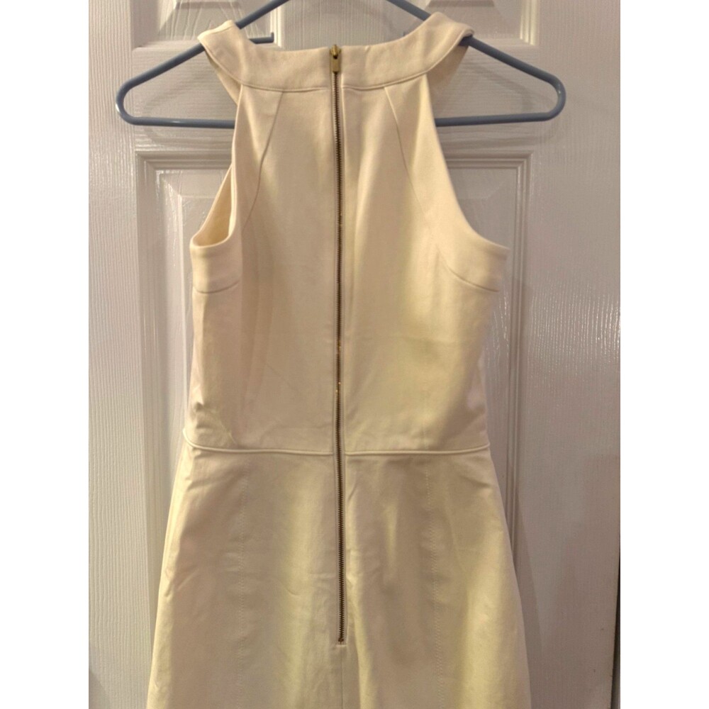 Banana Republic Monogram Ivory Cutout Sheath Dress Sz 2 Sleeveless Mini NWT - Picture 5 of 13
